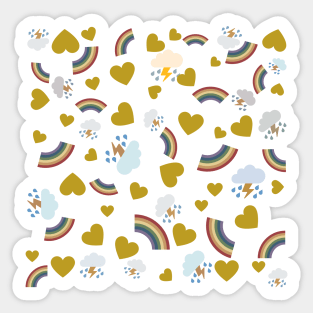 Hearts, Rainbows & Thunderstorms Sticker